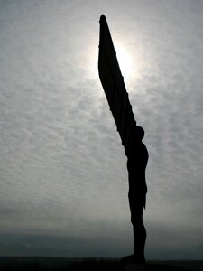 Silhouette silhouetted angel of the north photo