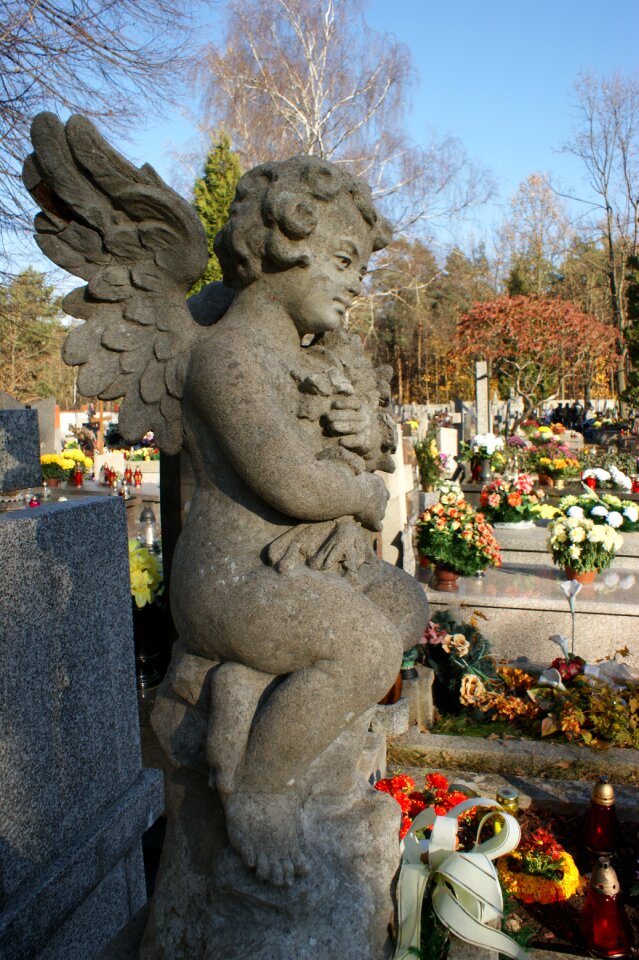 Cemetery autumn graves