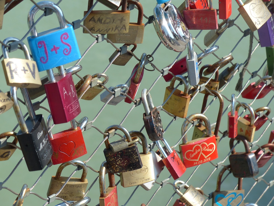 Love padlocks love symbol