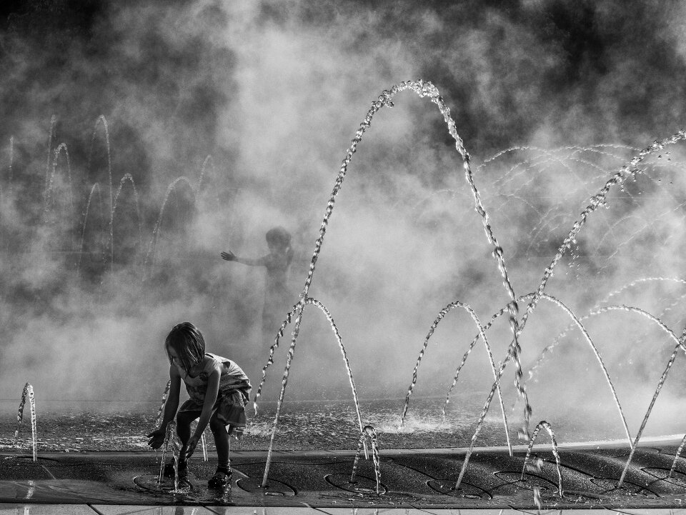 Smoke black and white fog