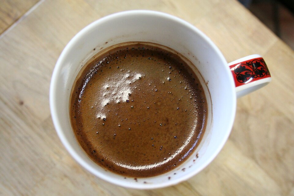 The drink espresso hot
