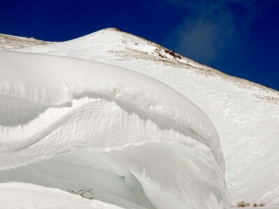 Snow cornices silt wind