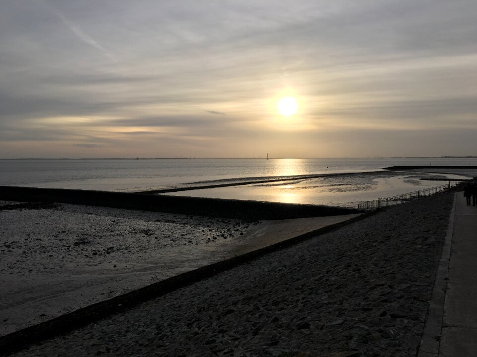 Beach sea dawn