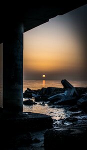 Sea dusk sunrise photo