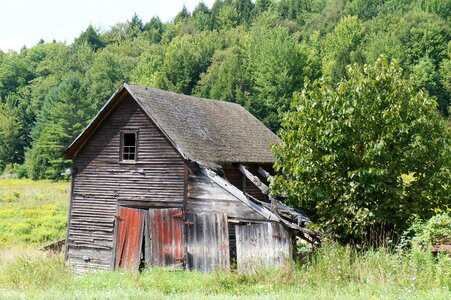 Wooden farm shed photo