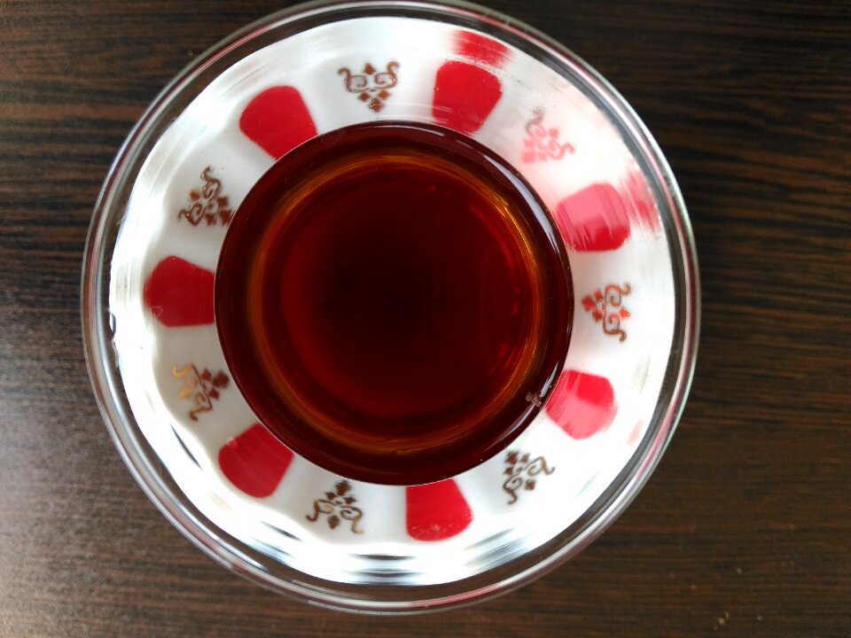 Hot turkish tea tea plate