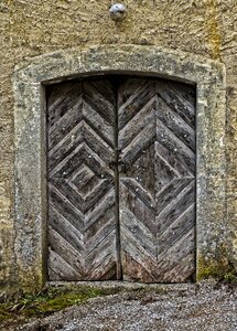 Historically old wooden gate photo
