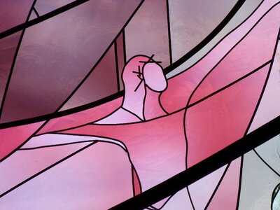 Cross stained glass window pattern