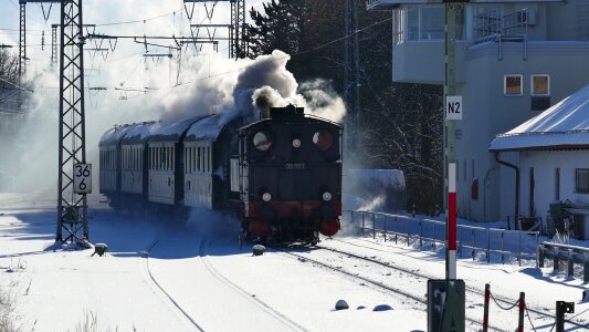 Winter train transport system photo