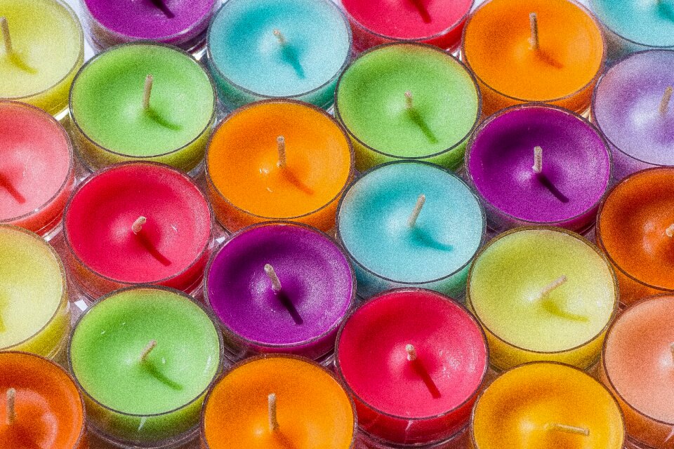 Bright colorful multi coloured