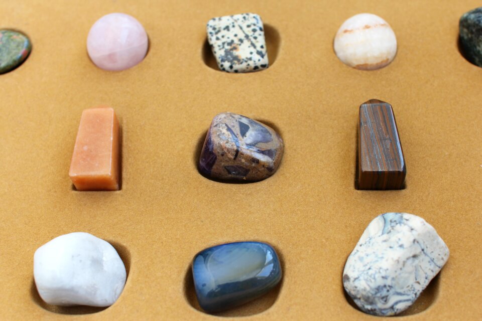 A set of stones collection minerals