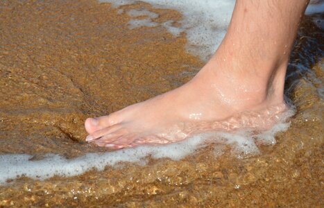 Water wet barefoot photo