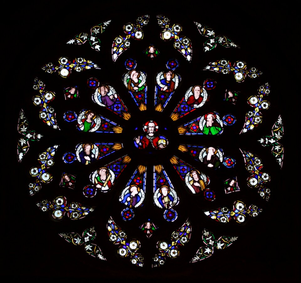 Stained glass geometric round