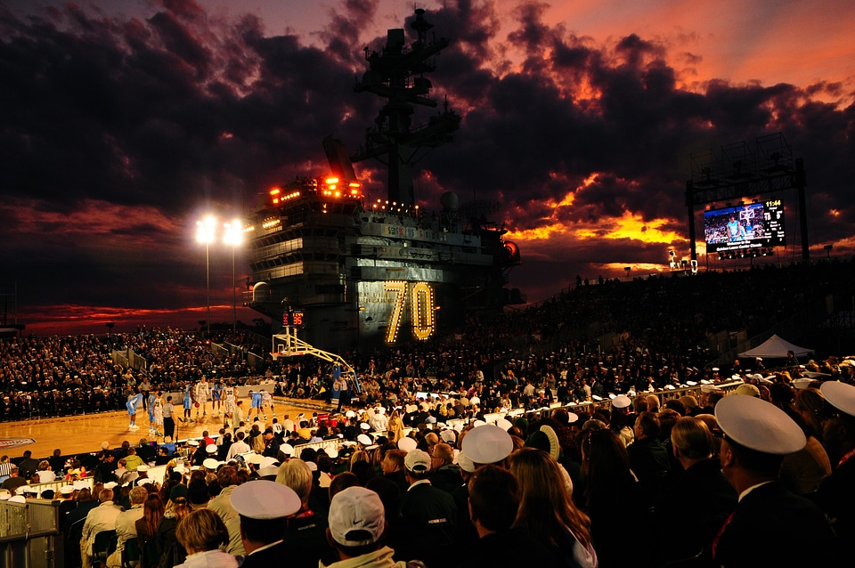 Aircraft carrier basketball court