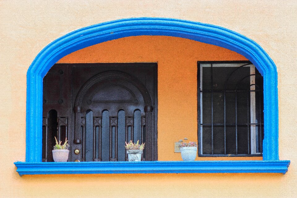Building family colorful window