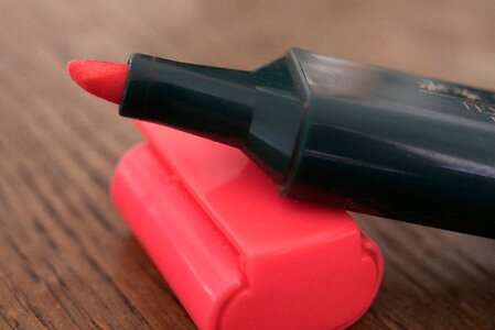 Close up highlighter desk