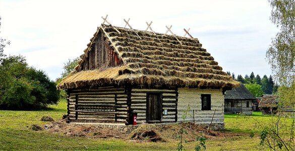 House roof thatched old photo