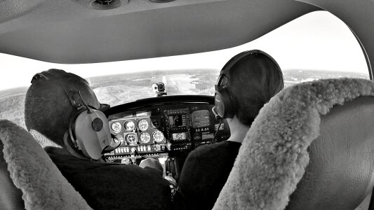 Cockpit aircraft travel photo