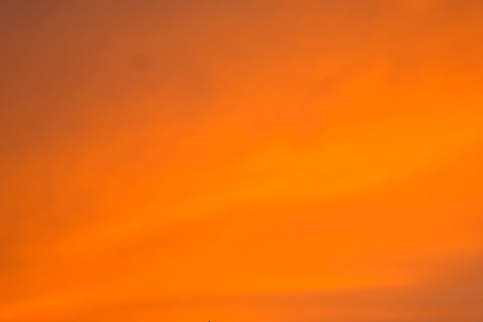Evening sky orange colored