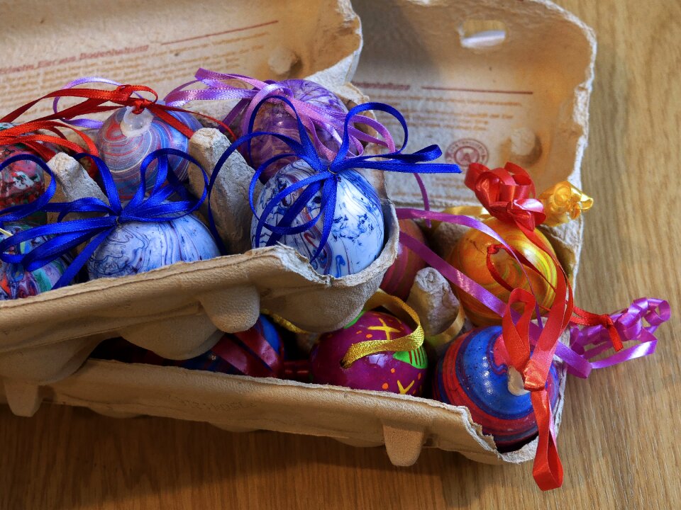 Colorful colored eggs easter