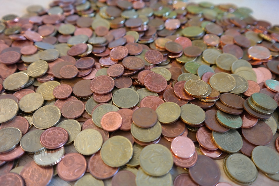 Money euro dime pieces