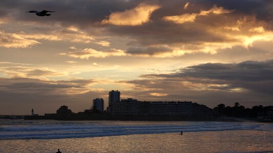 Body of water dawn panoramic