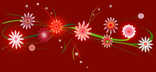 Flowers red green