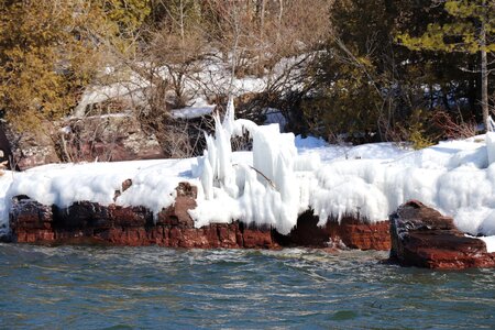 Ice frozen lake photo