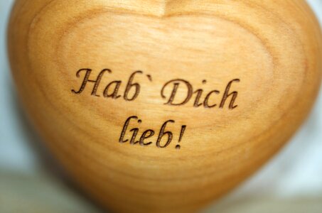 Wooden heart inscription craft photo