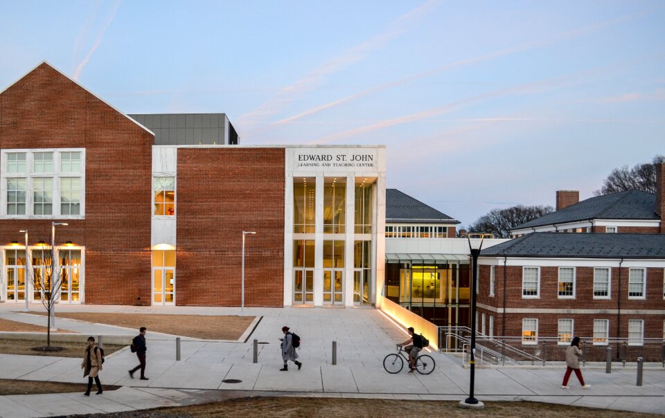 University modern dusk