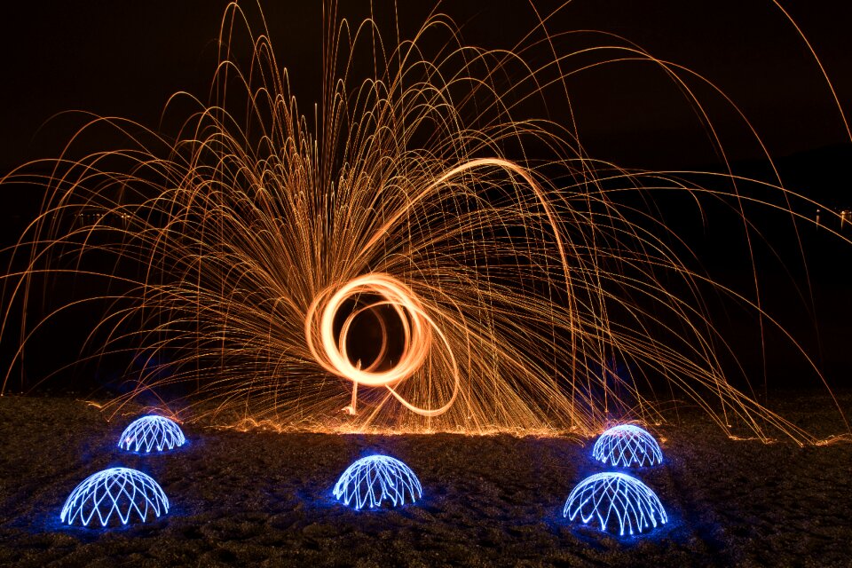 Light painting night shining