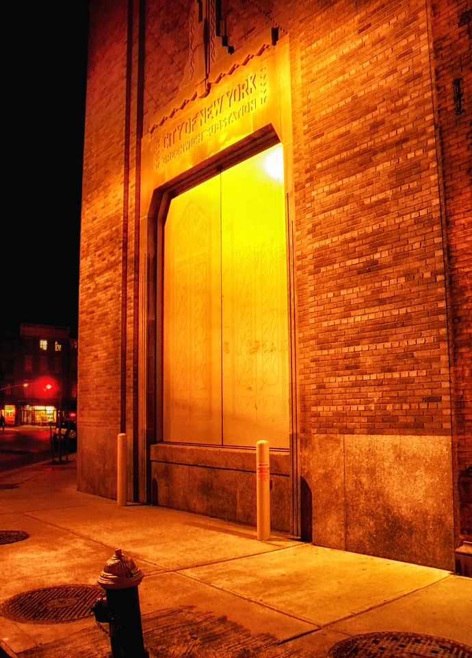 Power substation building night