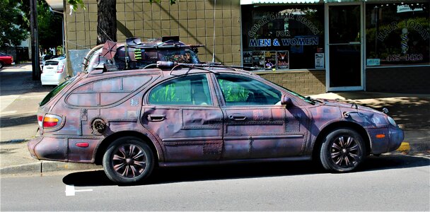 Futuristic dystopia armored