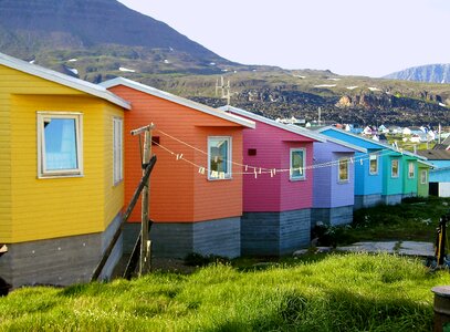 The freshly painted houses greenland jakobshavn photo