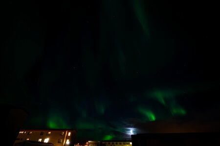 Shining green solar wind photo