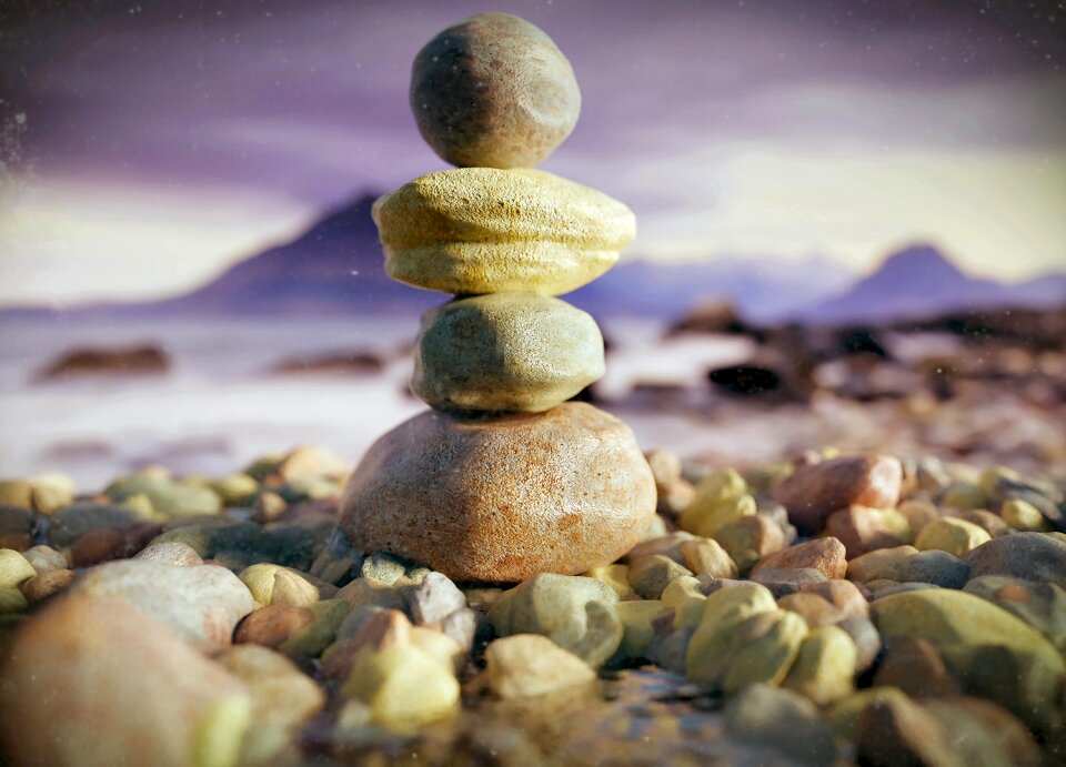 Zen water landscape