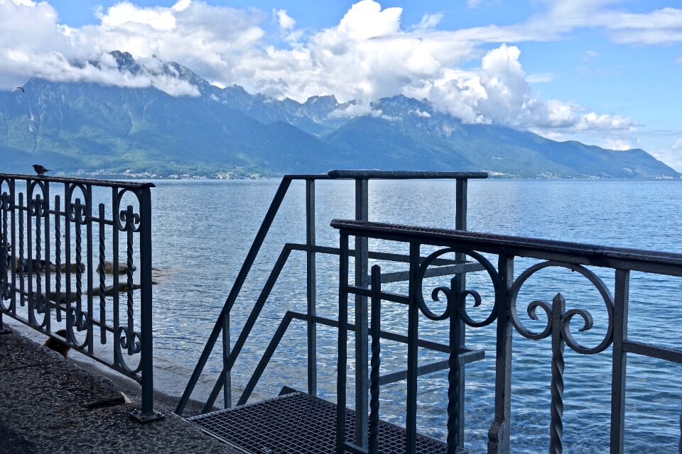 Steps balustrade water