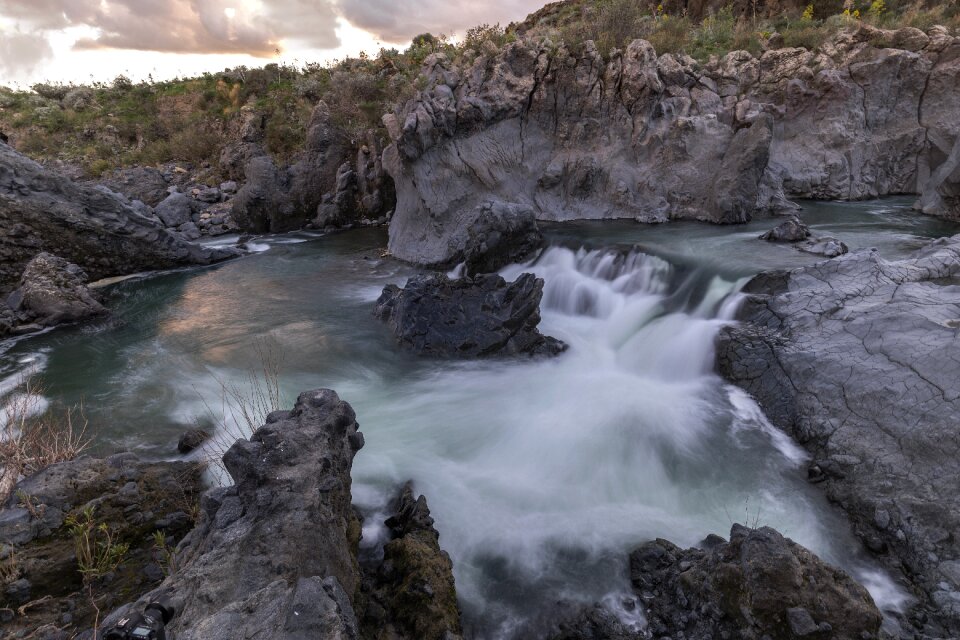 Nature river waterfall
