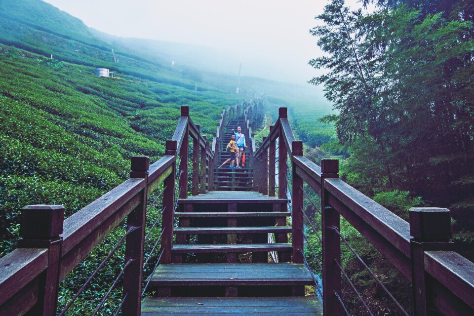 Tourism bridge stairs