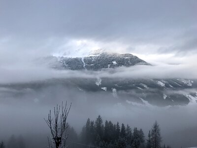Landscape panorama fog photo