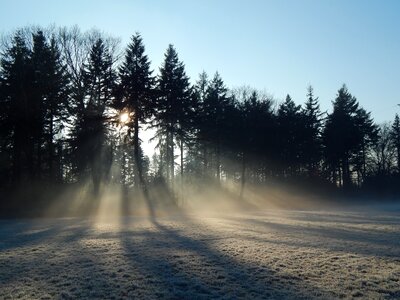 Dawn panoramic sun rays