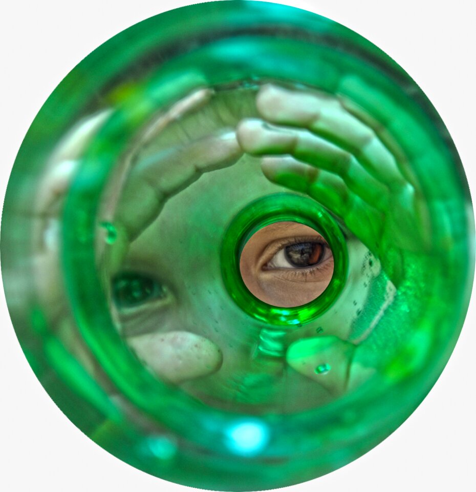 Glass plastic eye