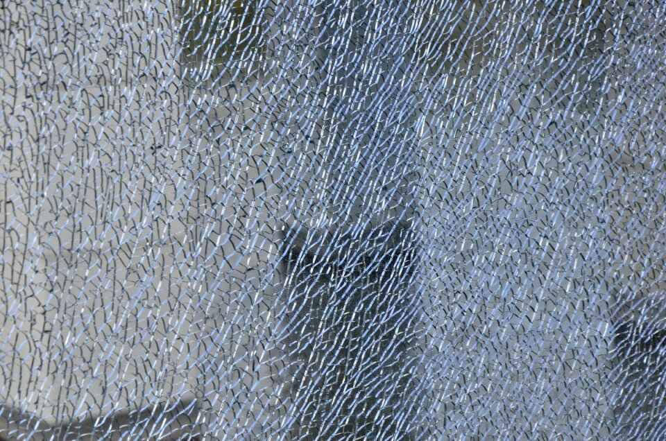 Broken glass fragment parts