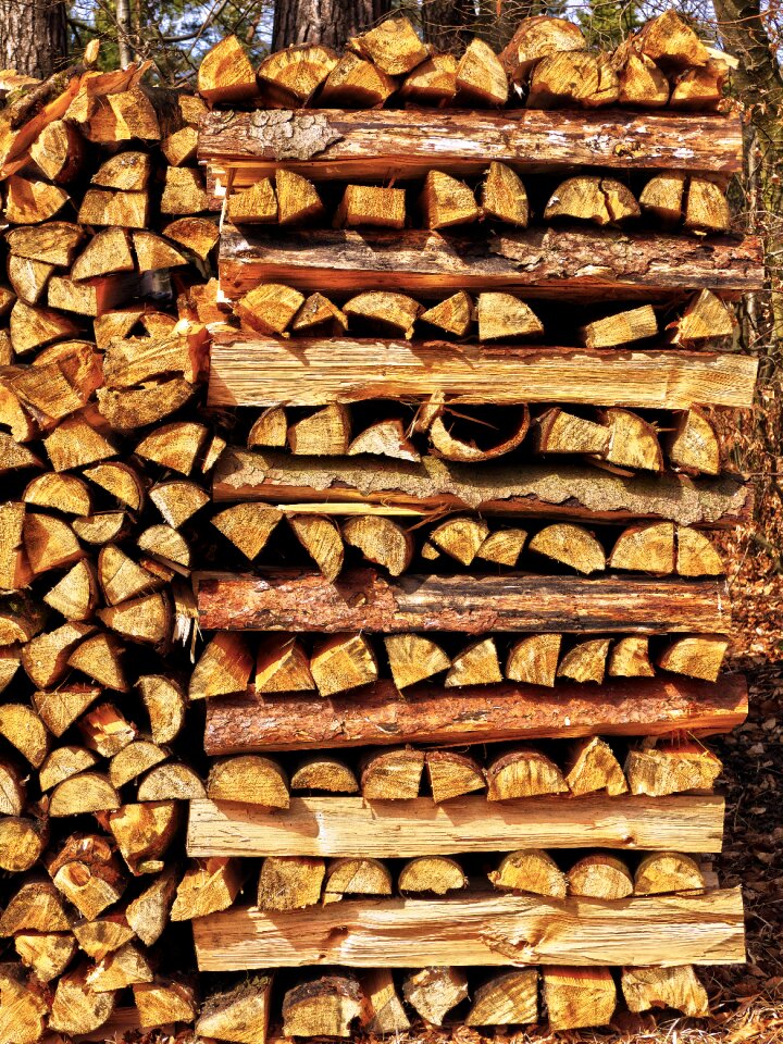 Wood for the fireplace pile background