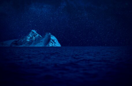 Ice mountain night sky mystery