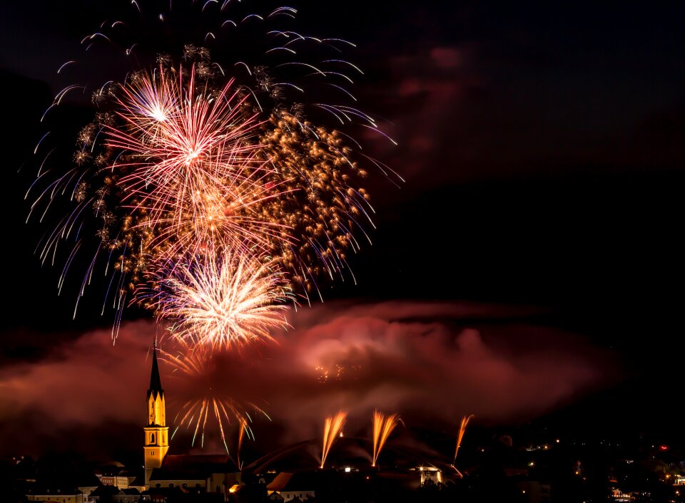 Rocket celebration the danube in flames