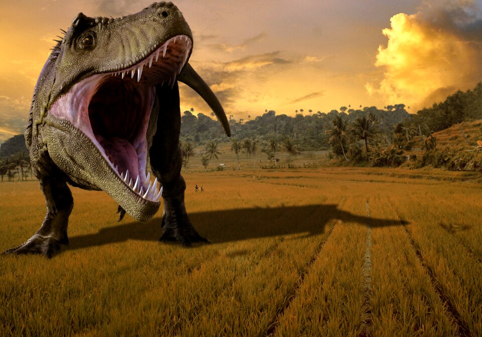 Paleontology brown dinosaur
