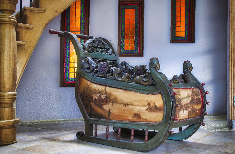 Wooden sled antique netherlands