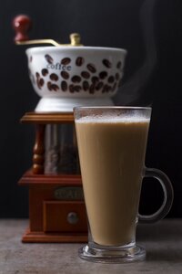 Cup breakfast coffee grinder photo