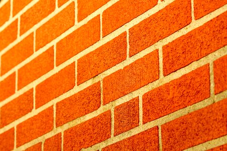 Cement brickwork orange wall